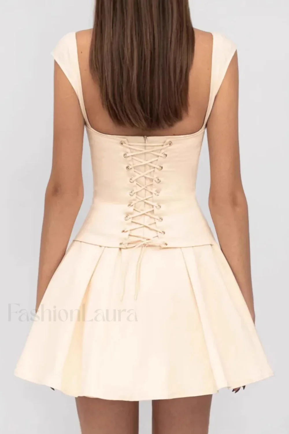 Sexy Tube Top Drawstring Waist A-Line Mesh Mini Dress - Image 4