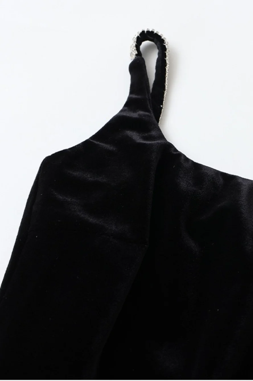 Sexy Velvet Strappy Backless Maxi Dress - Image 9