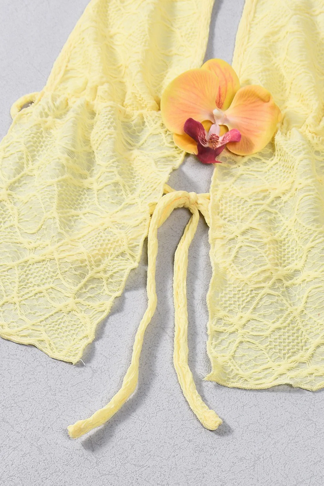 Sexy Yellow Beach Halter Mini Skirt Set - Image 8