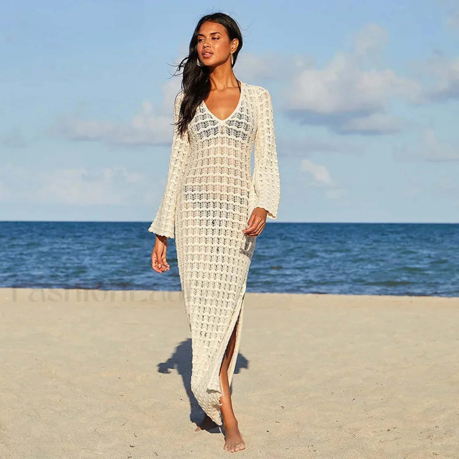 Sheer Batwing Beach Shirt Cover Up - Image 6