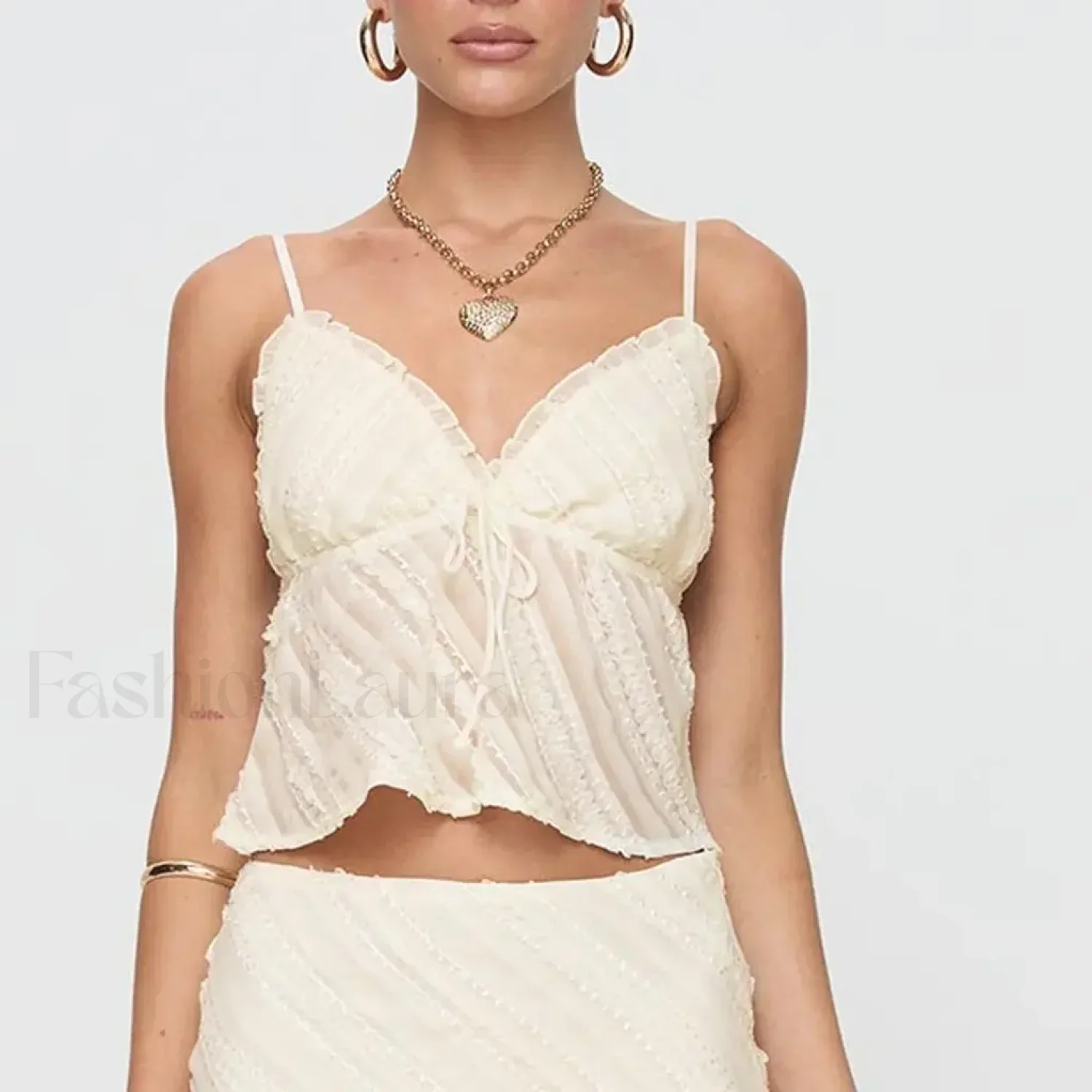 Sheer Beach Bow-Tie Crop Top - Image 7