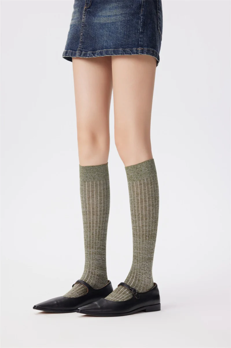 Sheer Mesh Breathable Knee High Socks - Image 9