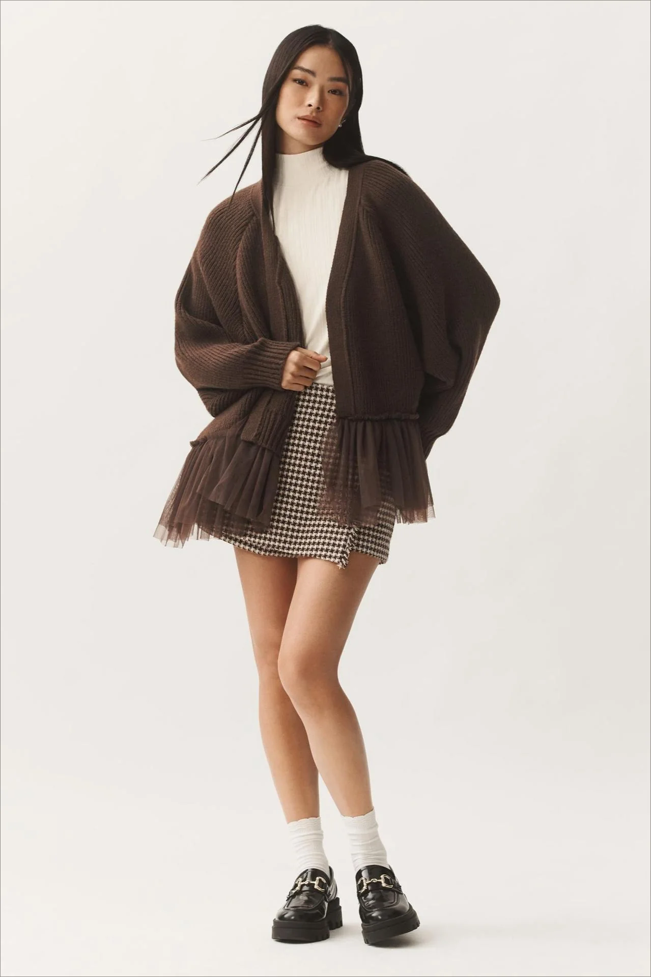 Sheer Ruffle Knit Cardigan - Image 4