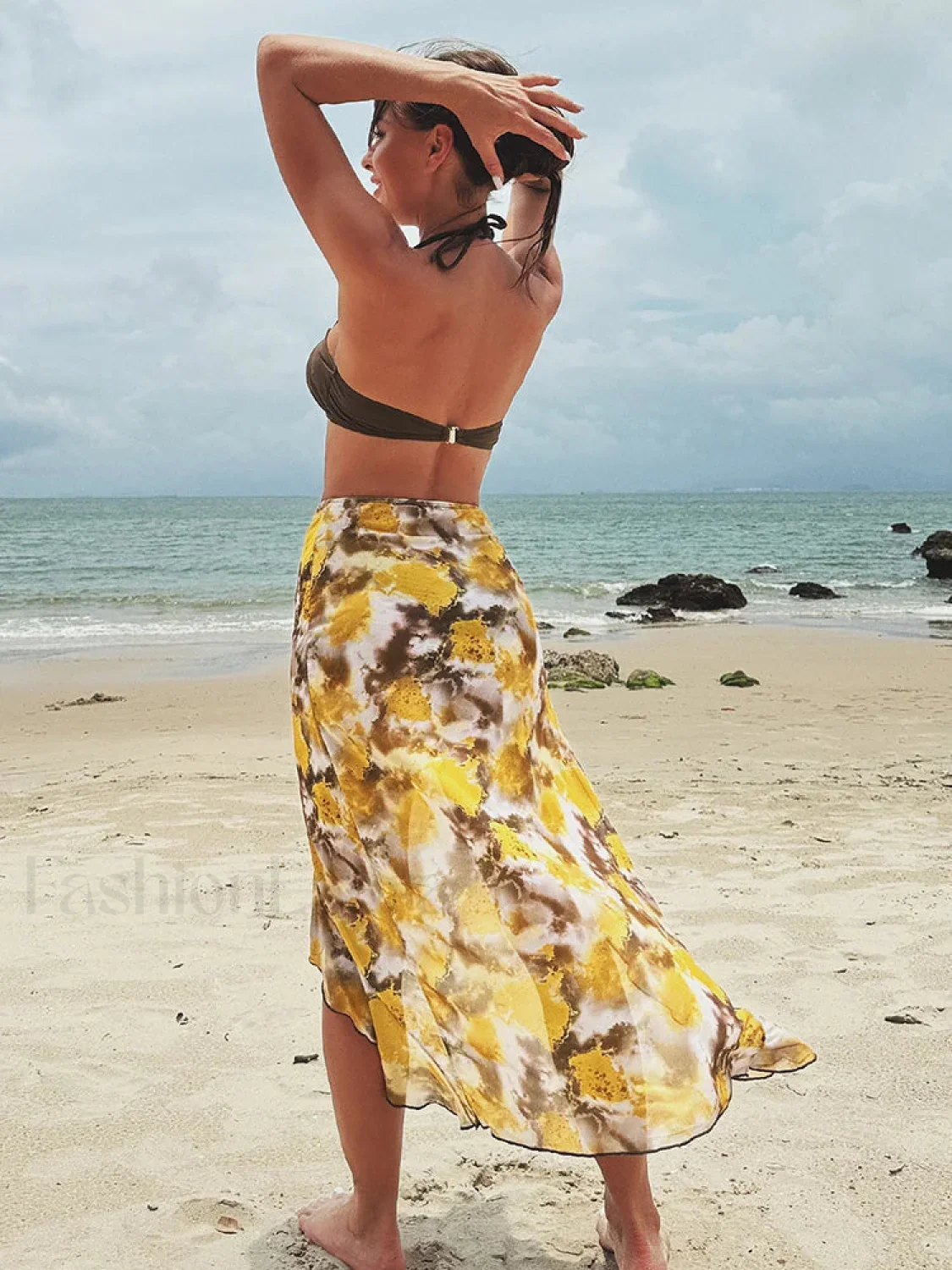 Shirring Print Three Piece Set - Image 11