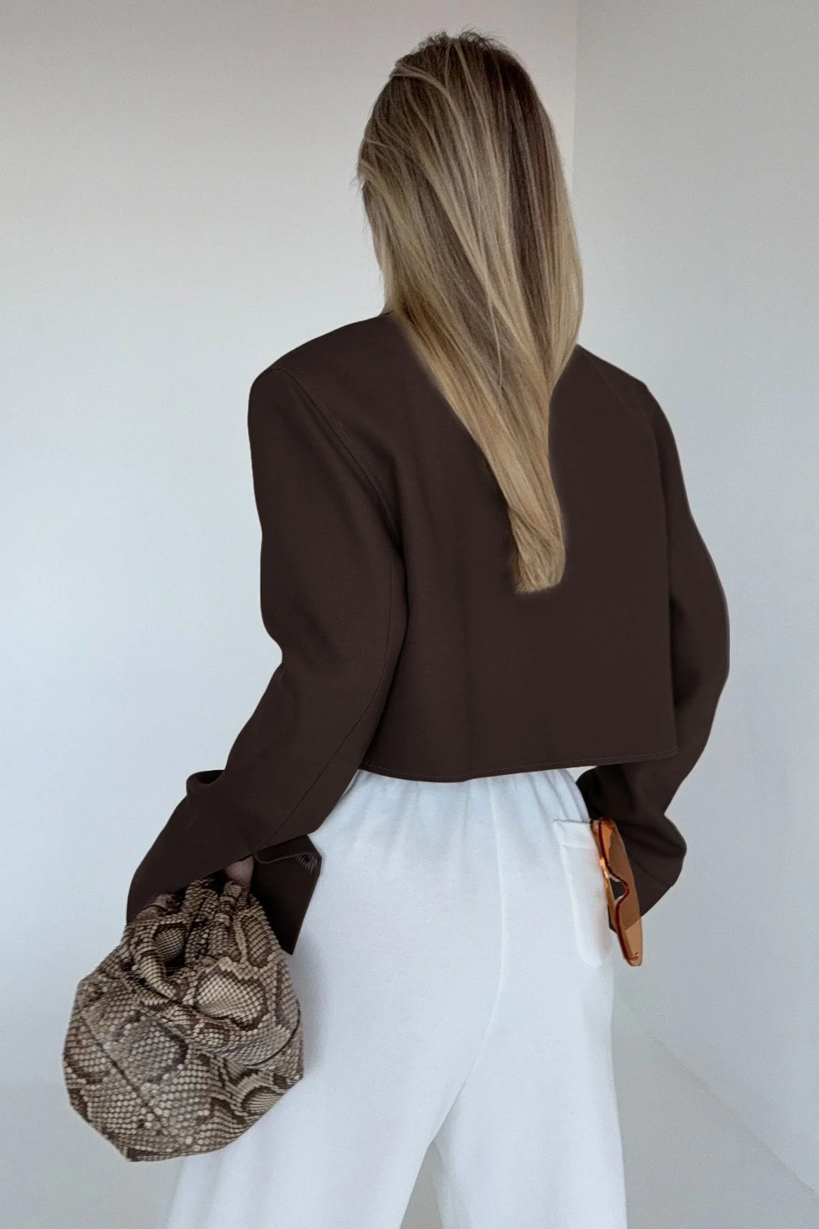 Short Length Brown Zip Closure Jacket - Image 5
