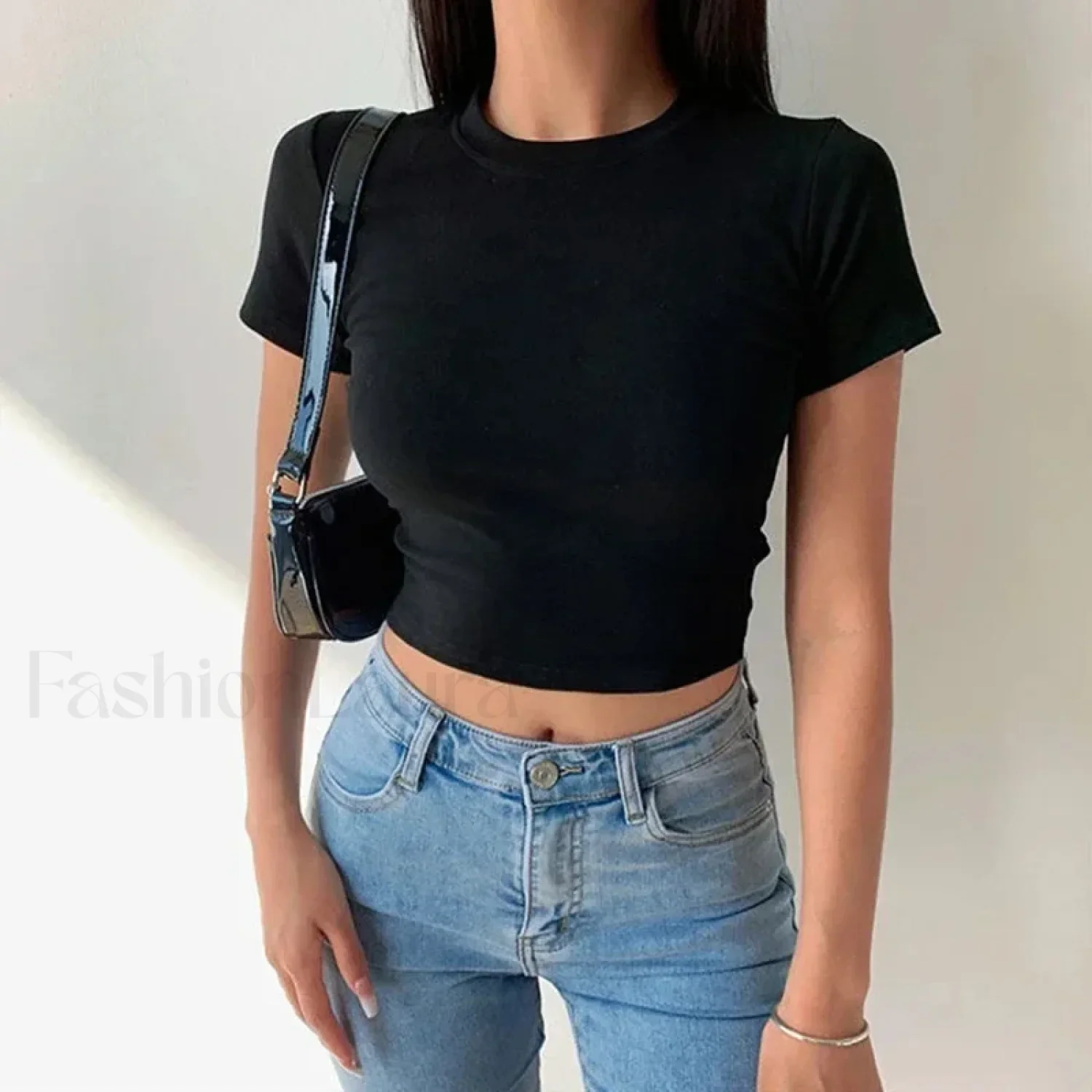 Short Sleeve Solid Simple Casual Crop Top - Image 8