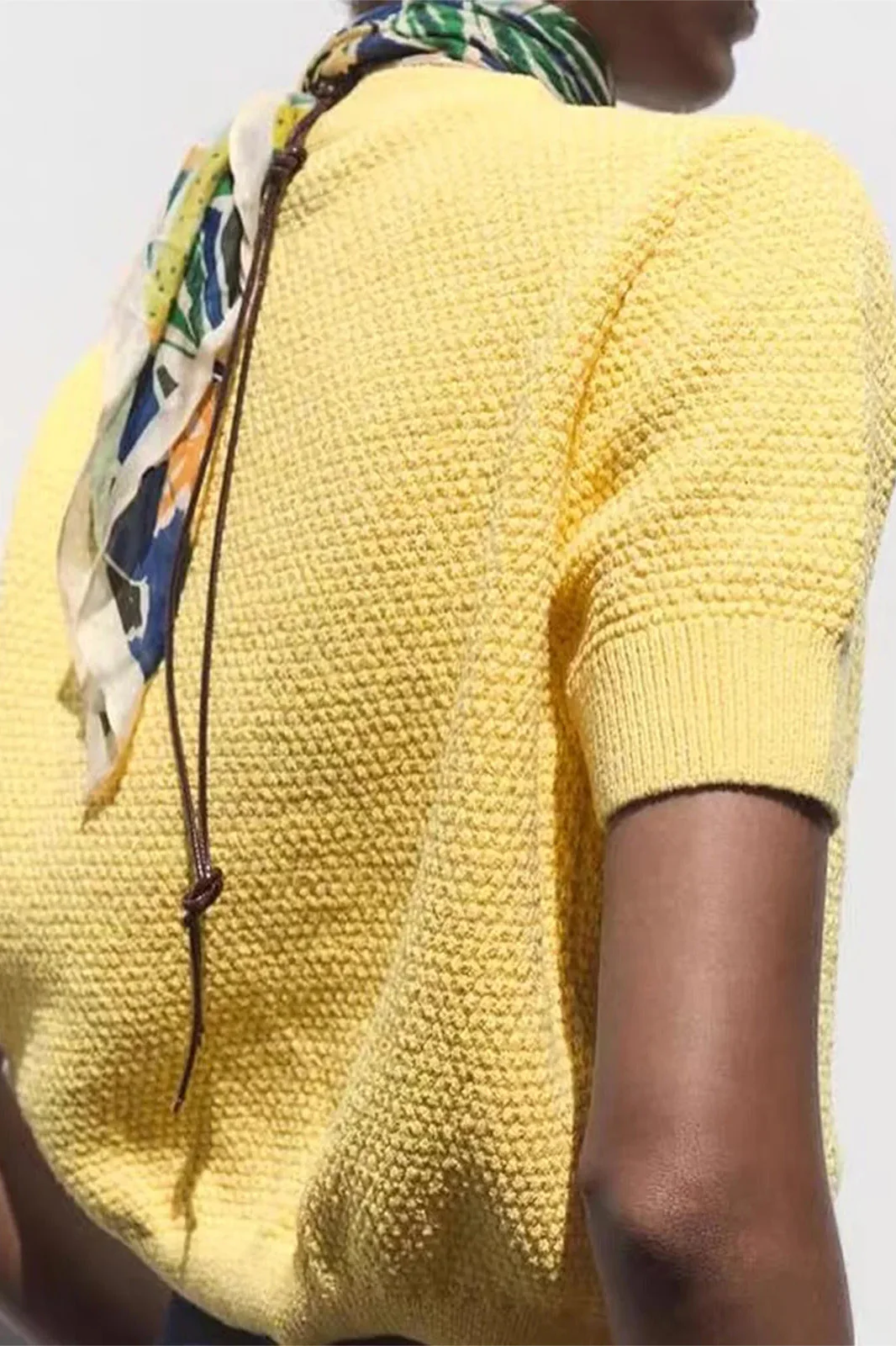 Short Sleeve Starfish Button Knit Cardigan - Image 4