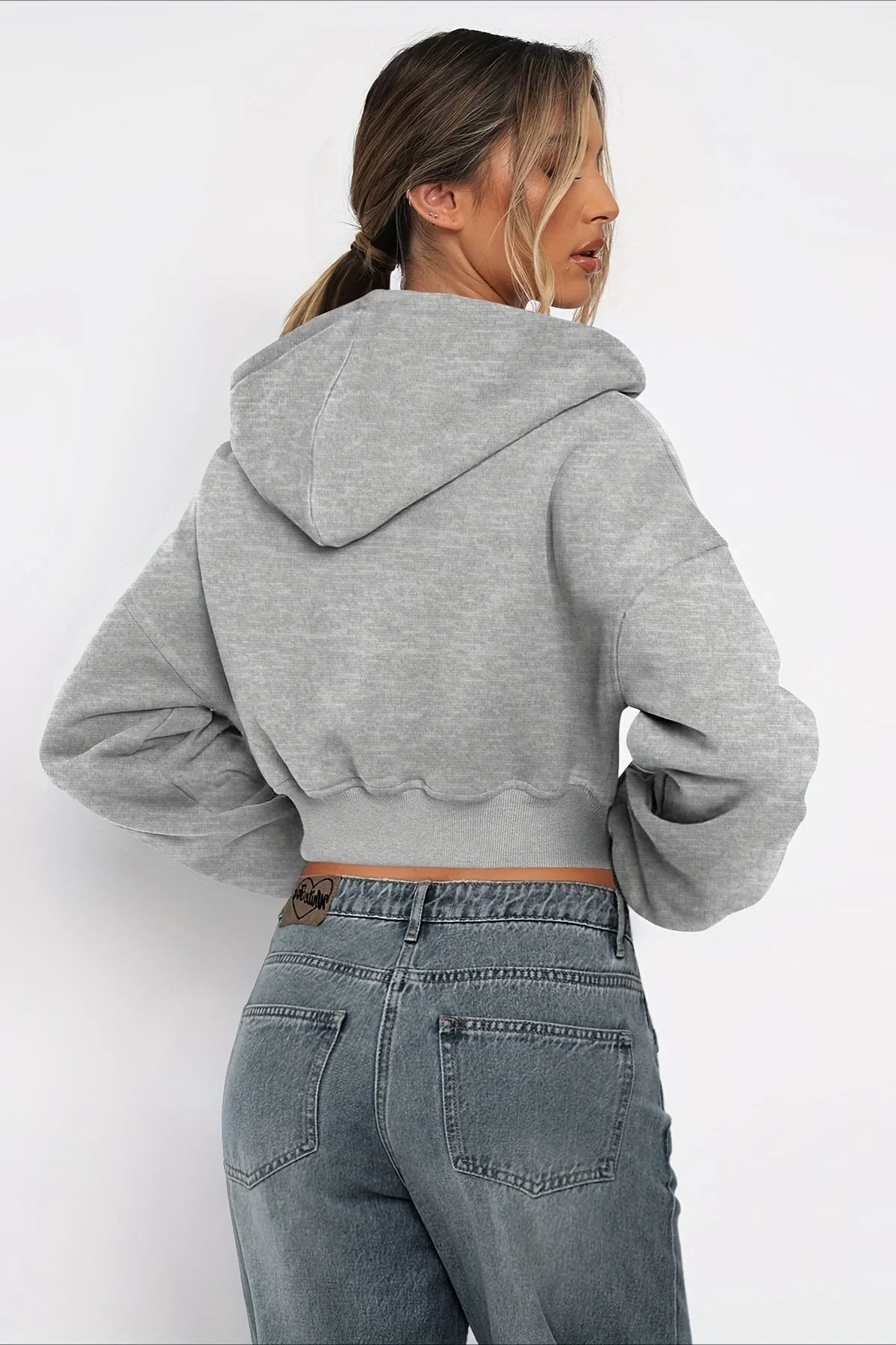 Short Zip Up Hoodie Coat - Image 5