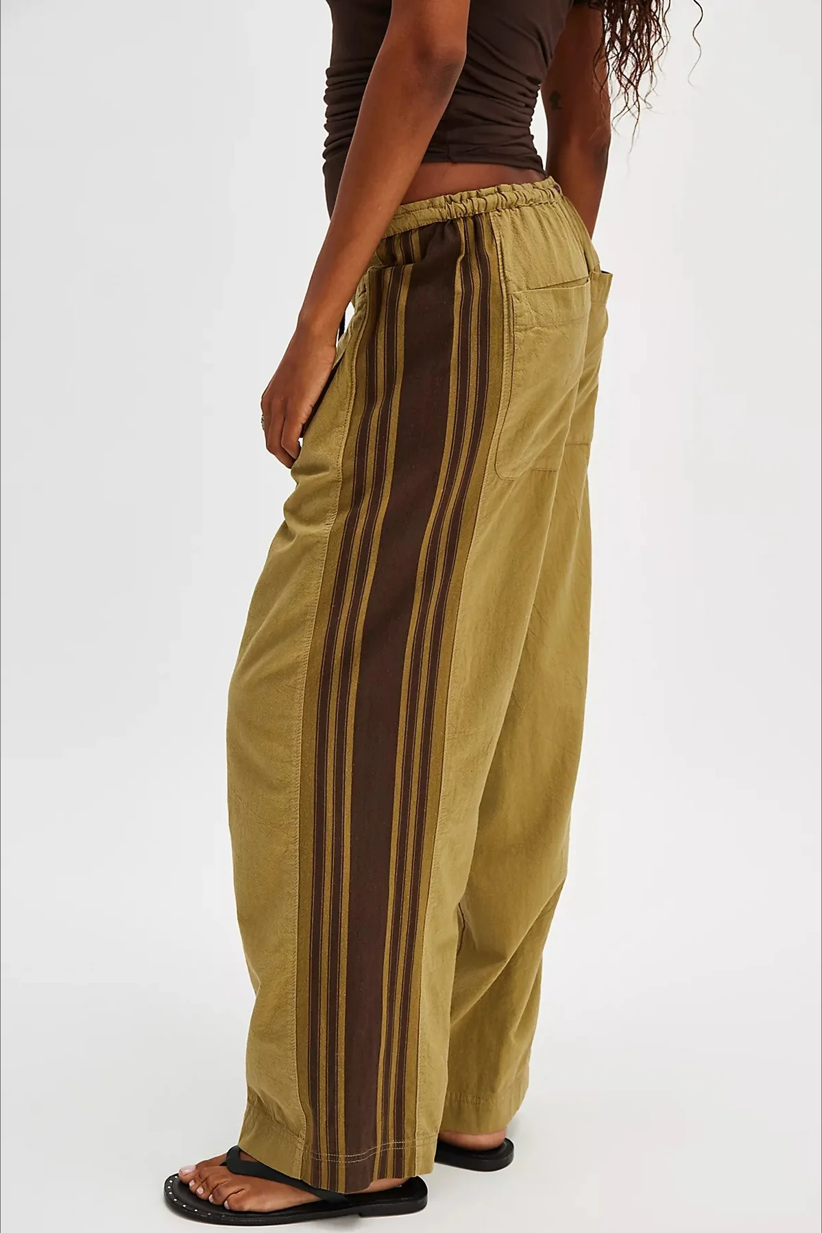 Side Stripe Airy Casual Wide Leg Sweat Pants - Image 6
