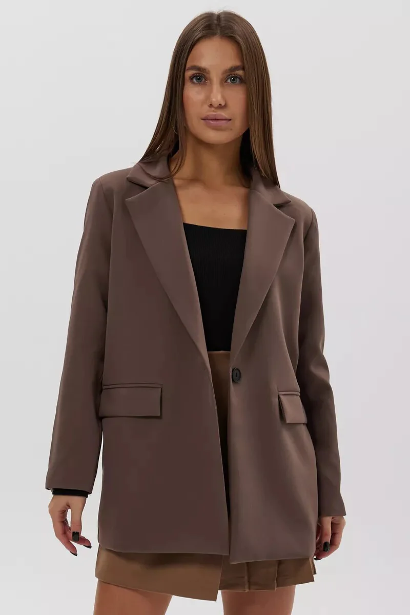 Single Button Loose Fit Blazer - Image 4