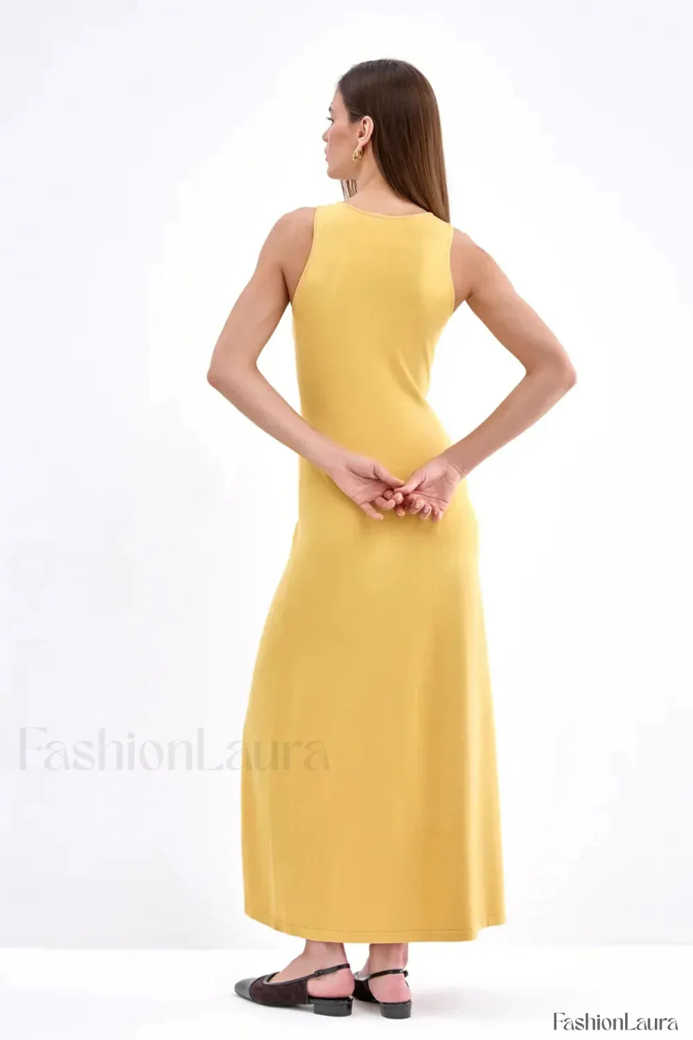Sleeveless Split Bodycon Work Dress - Image 47