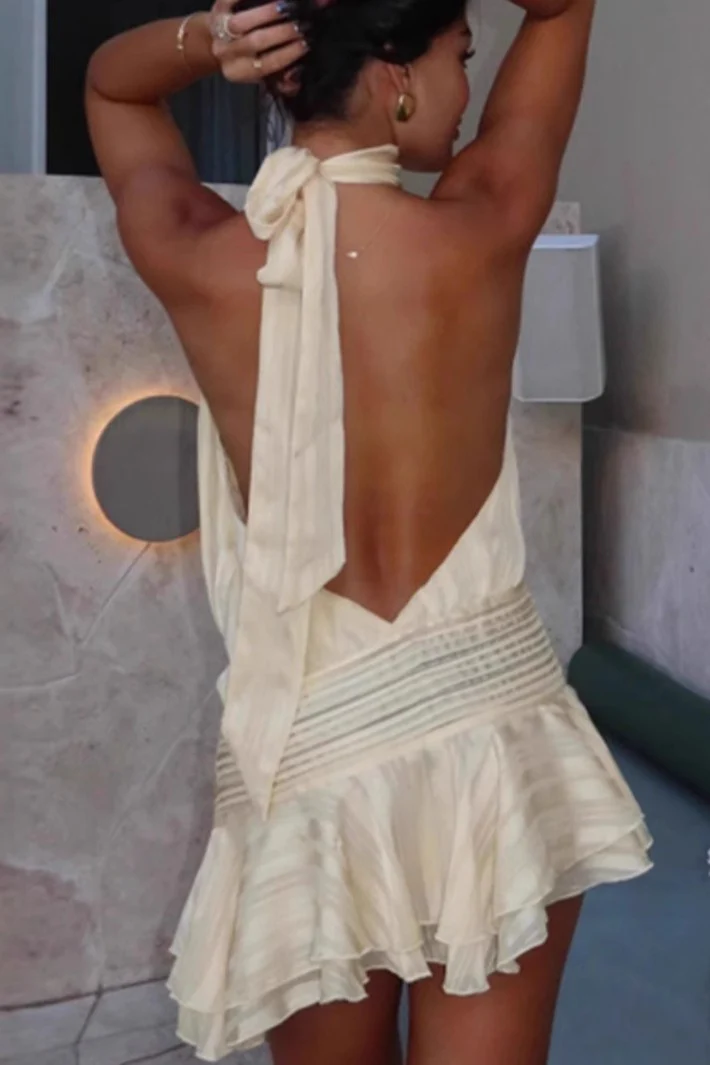 Sleeveless Tie Back Mini Vacation Dress - Image 6
