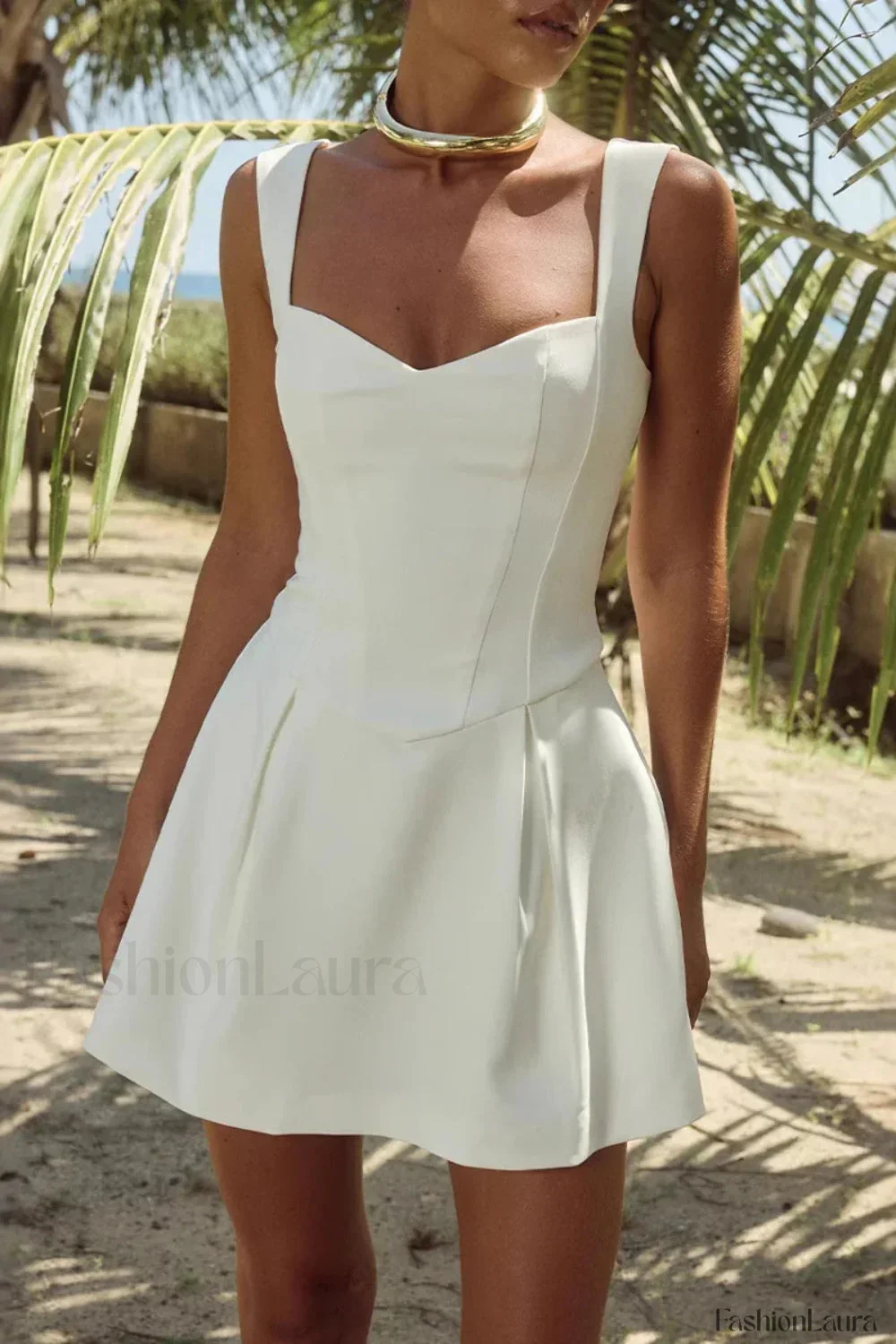 Slim Fit Waist Spice Girl Strappy Mini Dress - Image 9