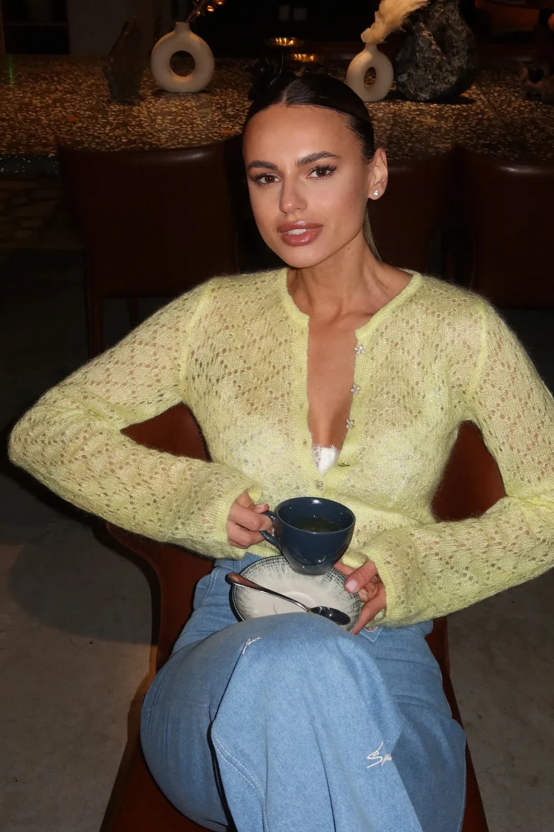 Slim Hollow Long Sleeve Single Breasted Cardigan - Image 13