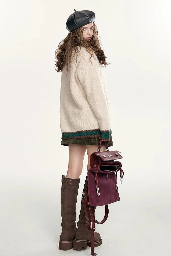 Soft Mohair V Neck Pullover Sweater - Image 4