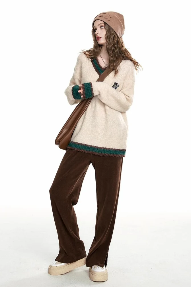 Soft Mohair V Neck Pullover Sweater - Image 9