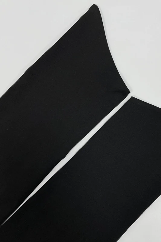 Solid Asymmetrical Neck Cutout Tie Fitted Bodycon Mini Dress - Image 13