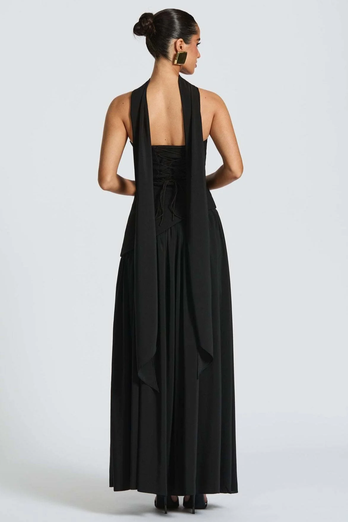 Solid Bustier High Slit Formal Dress - Image 23