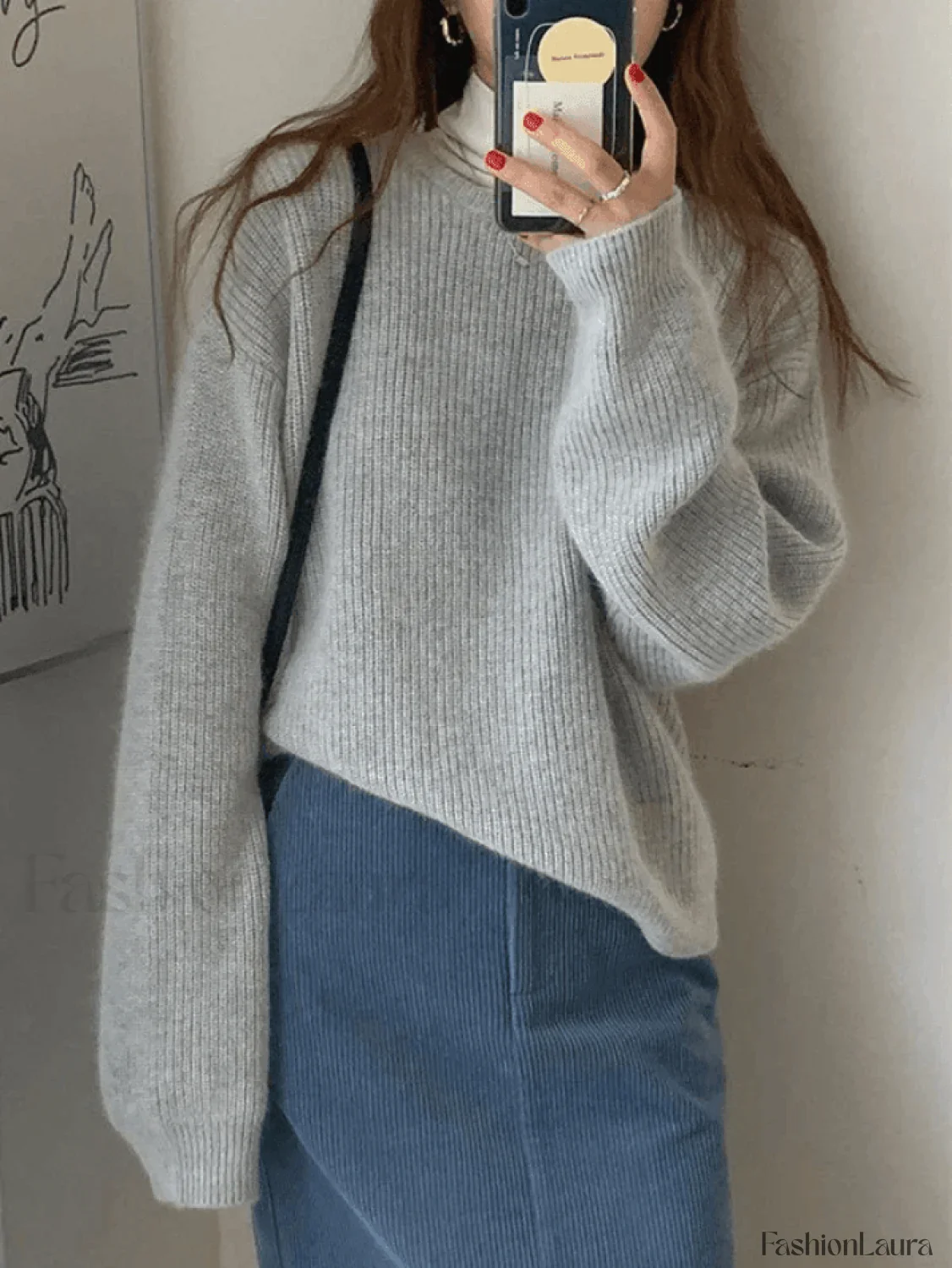 Solid Color Crew Neck Pullover Sweater - Image 27