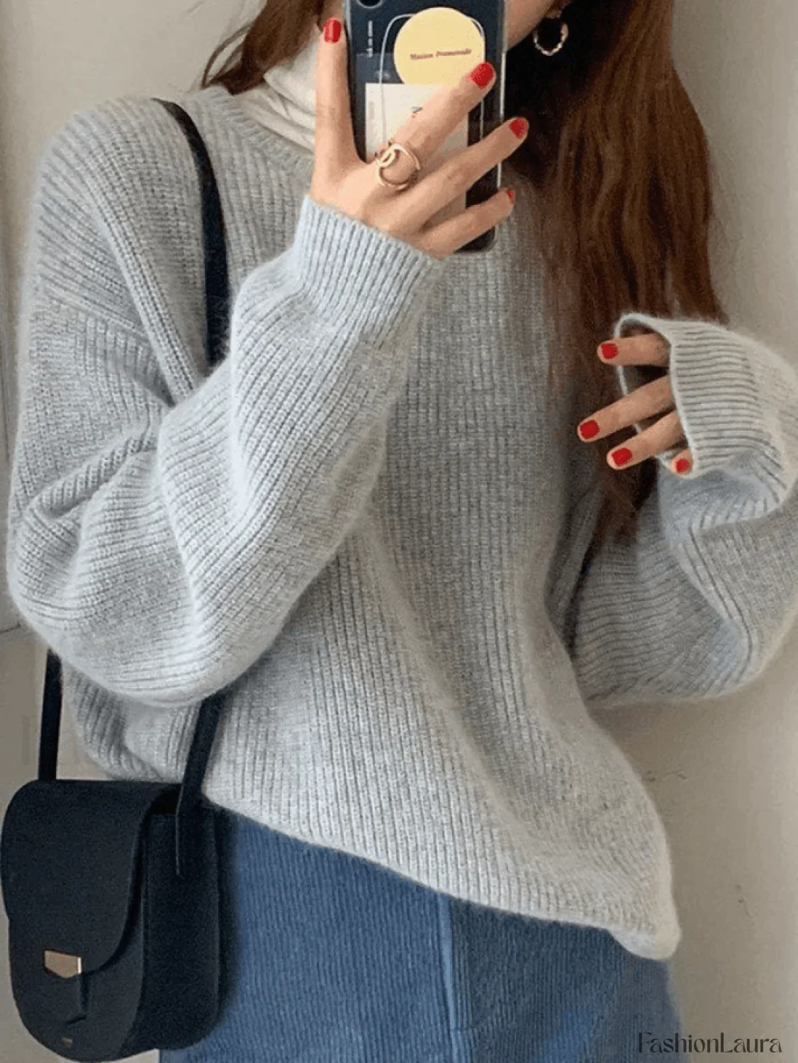 Solid Color Crew Neck Pullover Sweater - Image 35