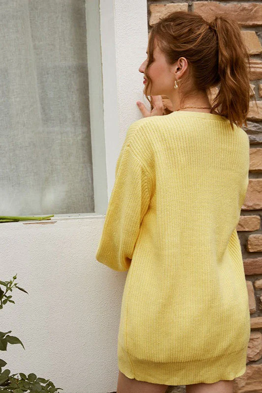Solid Color Relaxed Knit Cardigan - Image 22