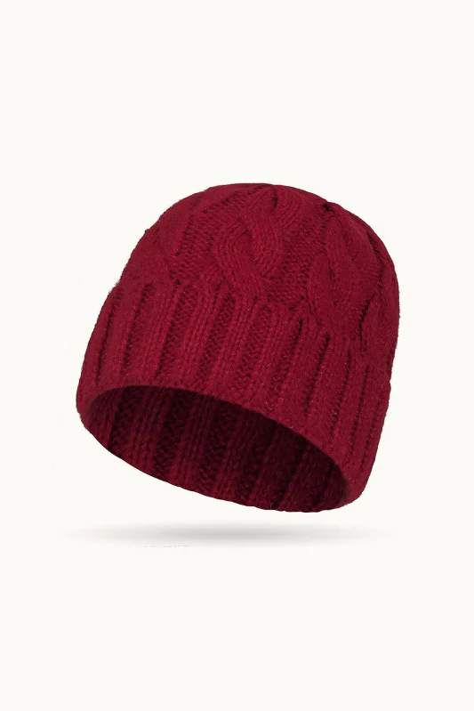 Solid Color Ribbed Ponytail Beanie Hat - Image 6