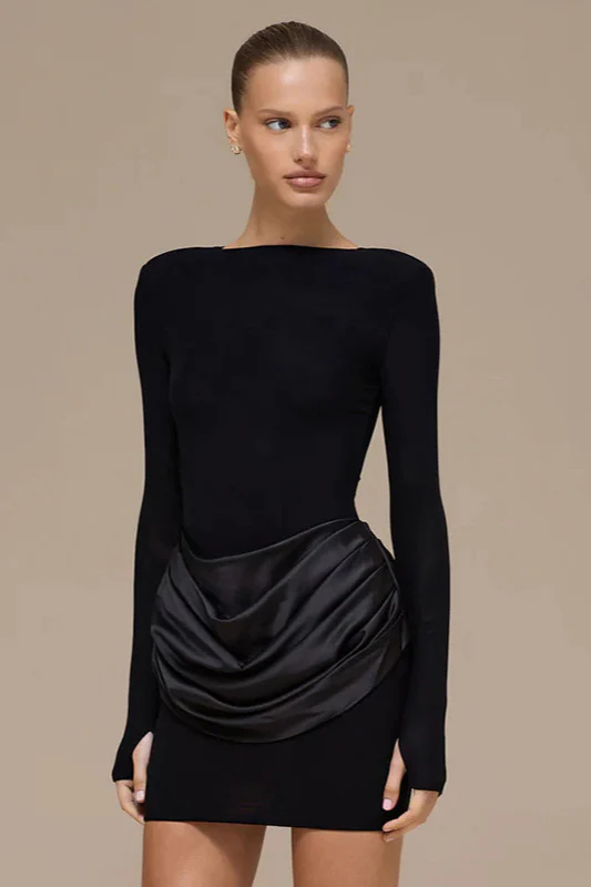 Solid Color Ruched Bodycon Dress - Image 5