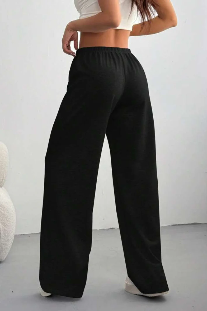 Solid Drawstring Waist Knit Pants - Image 14