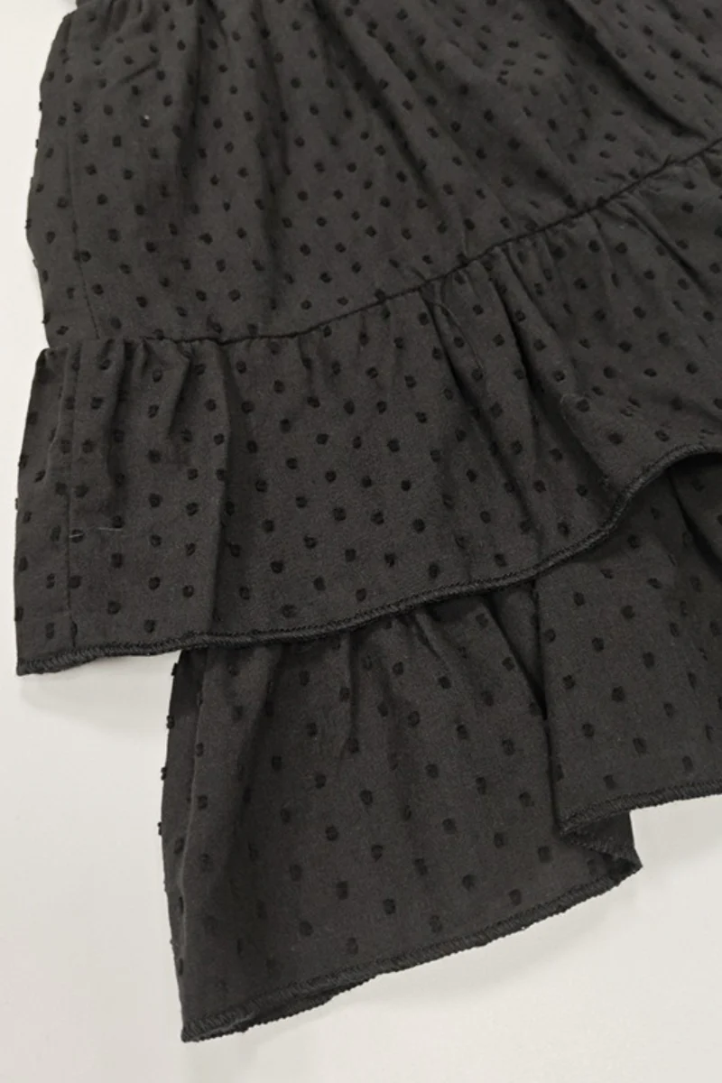 Solid High Waist Lace Tiered Bodycon Skirt - Image 10
