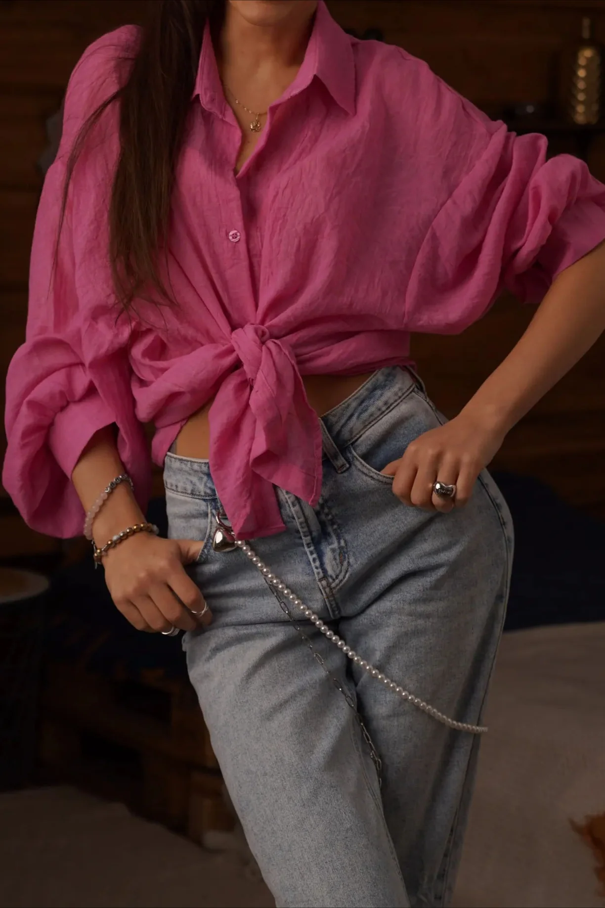 Solid Lightweight Long Sleeve Blouse - Image 14