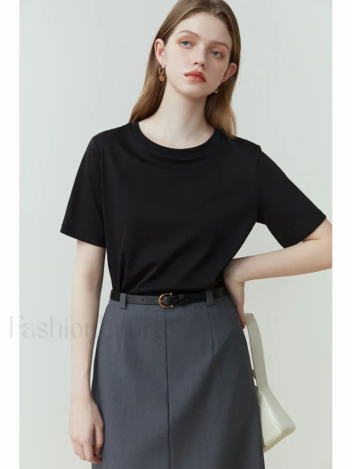 Solid White Round Neck T-Shirt