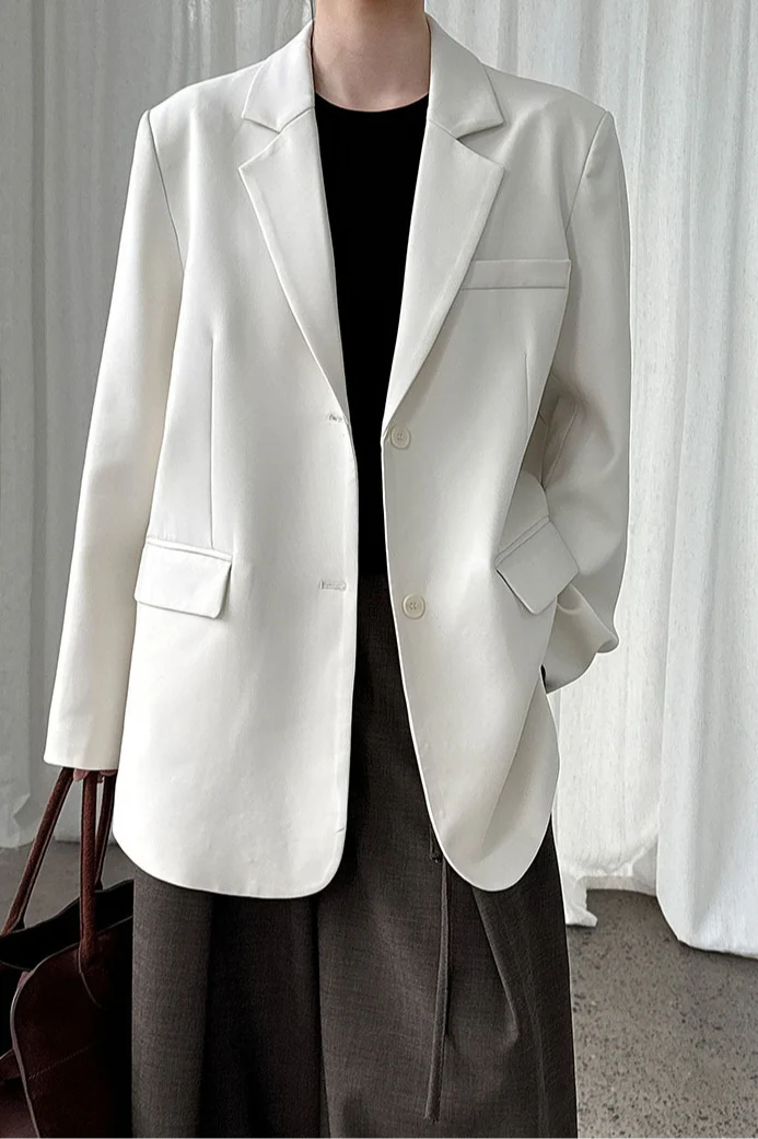 Split Back Relaxed Fit Blazer - Image 3