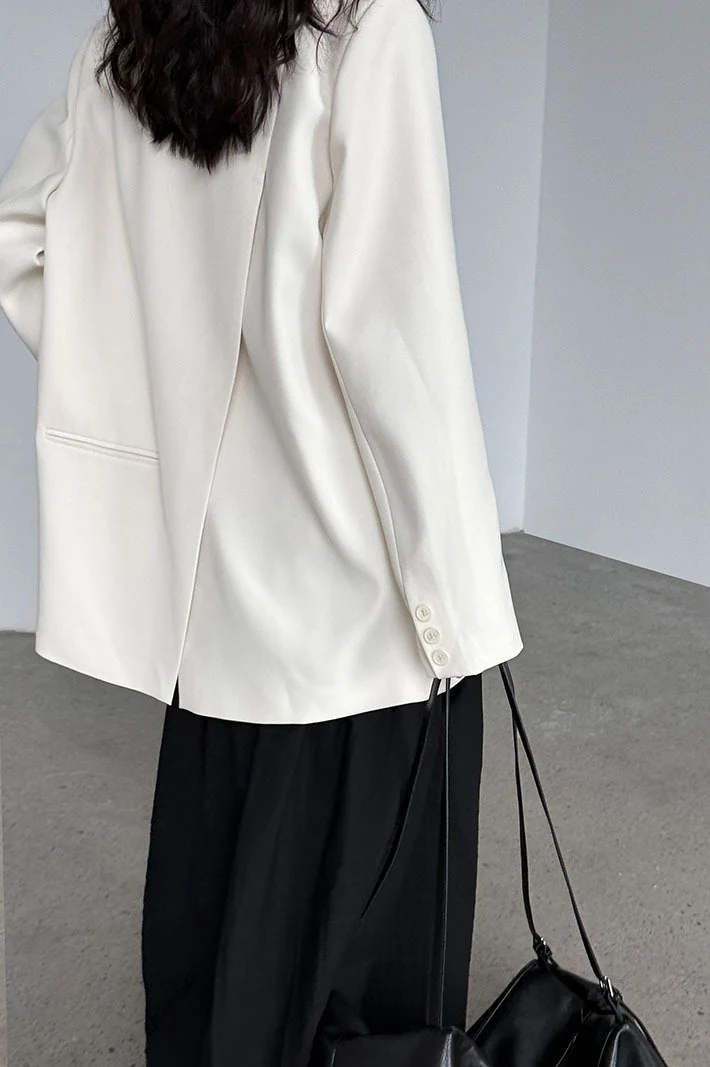 Split Back Relaxed Fit Blazer - Image 5