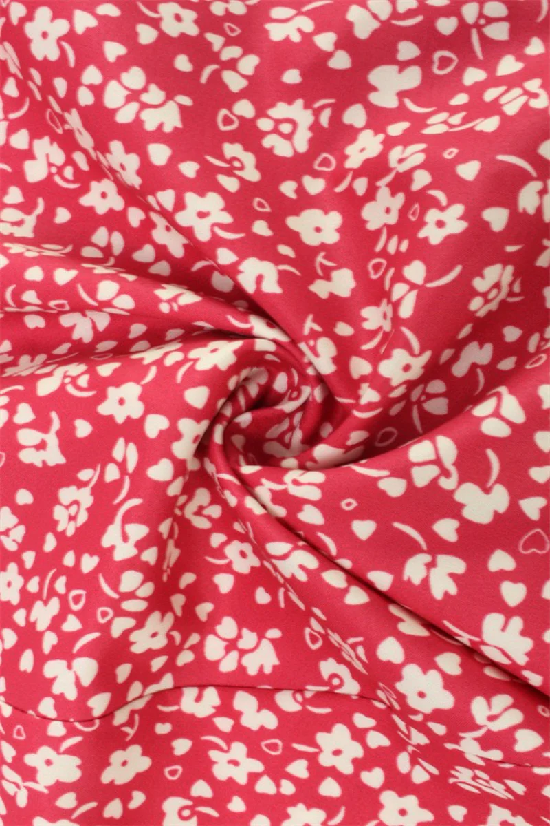 Square Neck Backless Strap A Line Floral Dress - Image 10