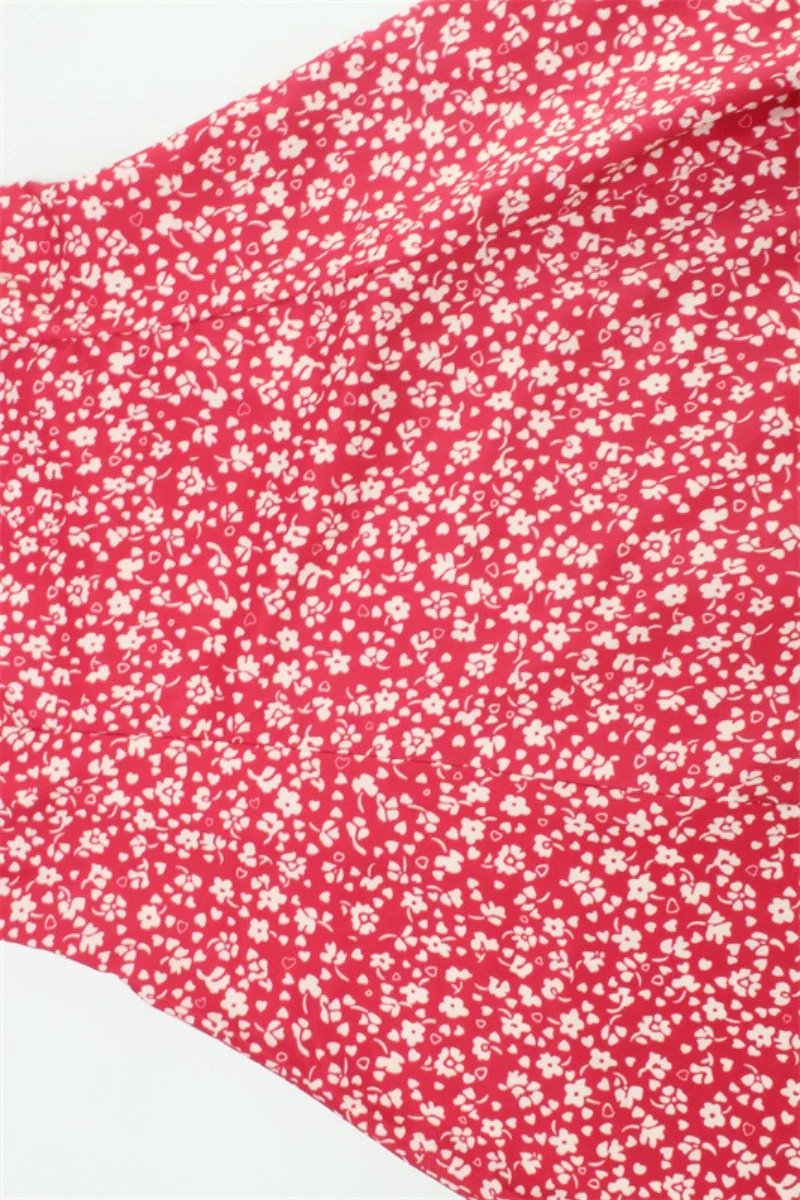 Square Neck Backless Strap A Line Floral Dress - Image 9