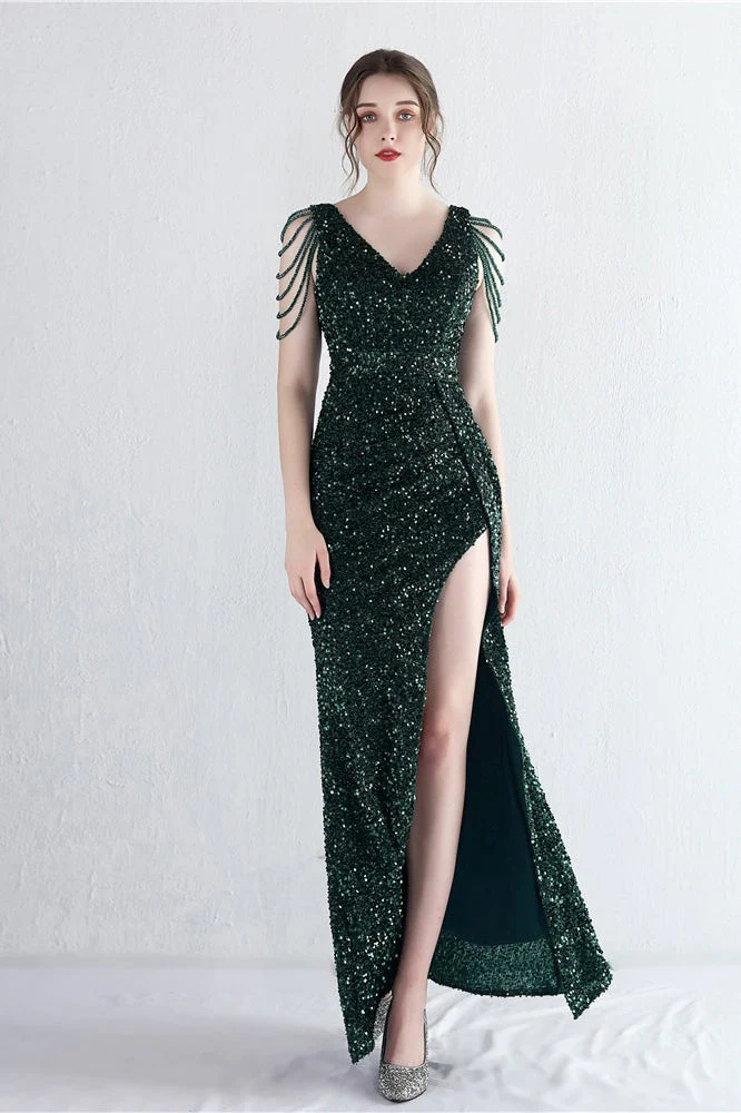 Statement Bead Mermaid Gown Formal Dress - Image 25