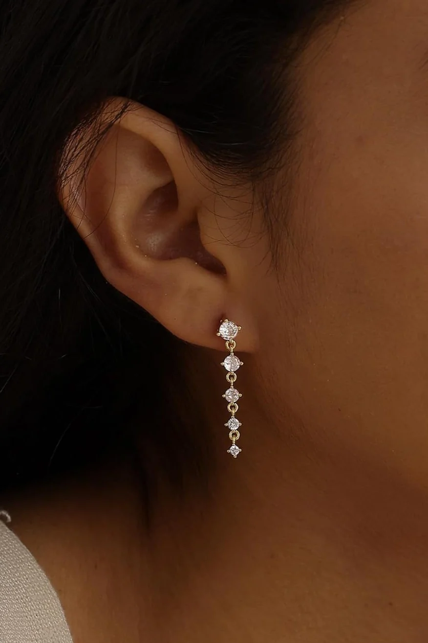 Sterling Silver Zirconia Pearl Stud Earrings - Image 3