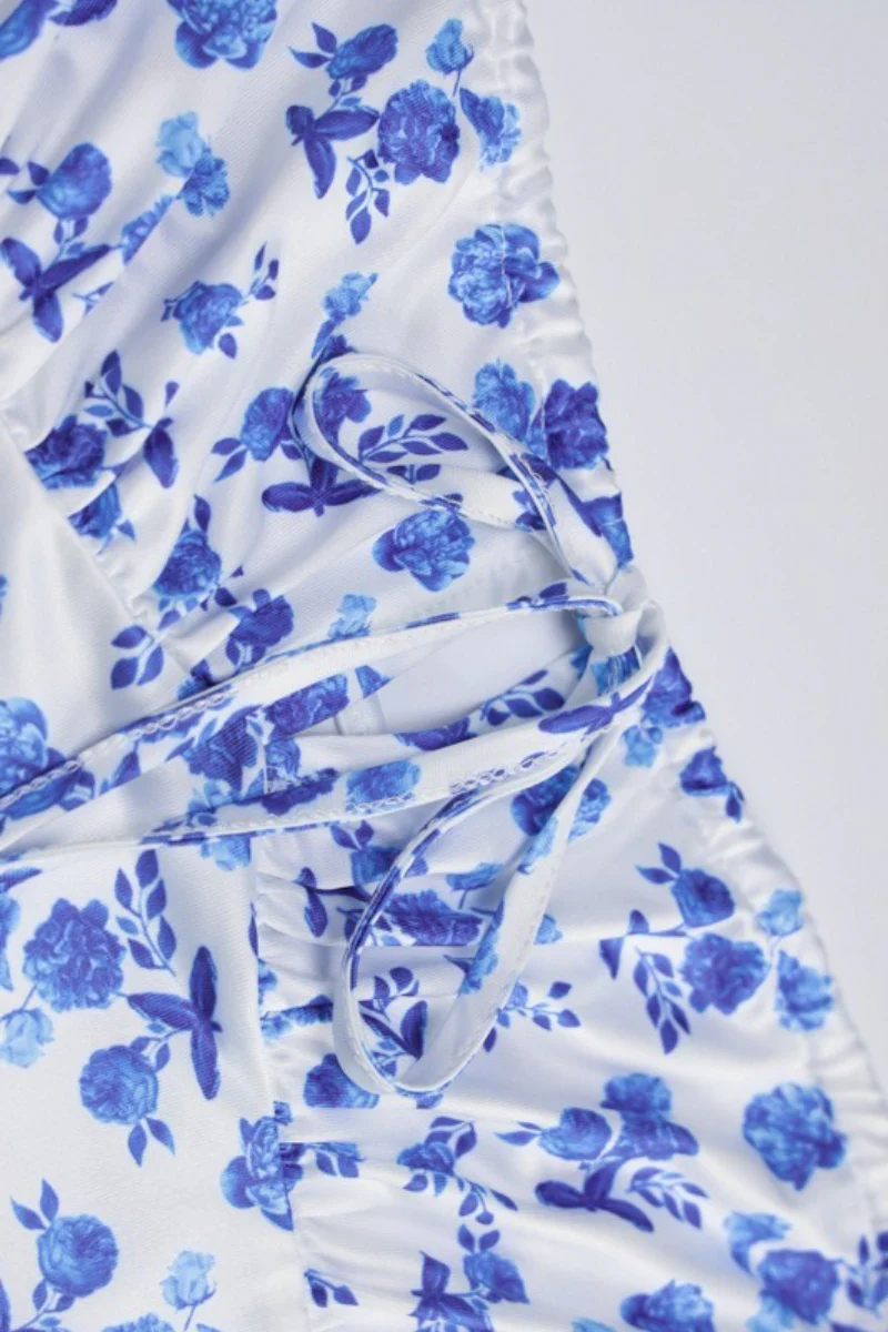 Strap Slim Bodycon Long Floral Dress - Image 5