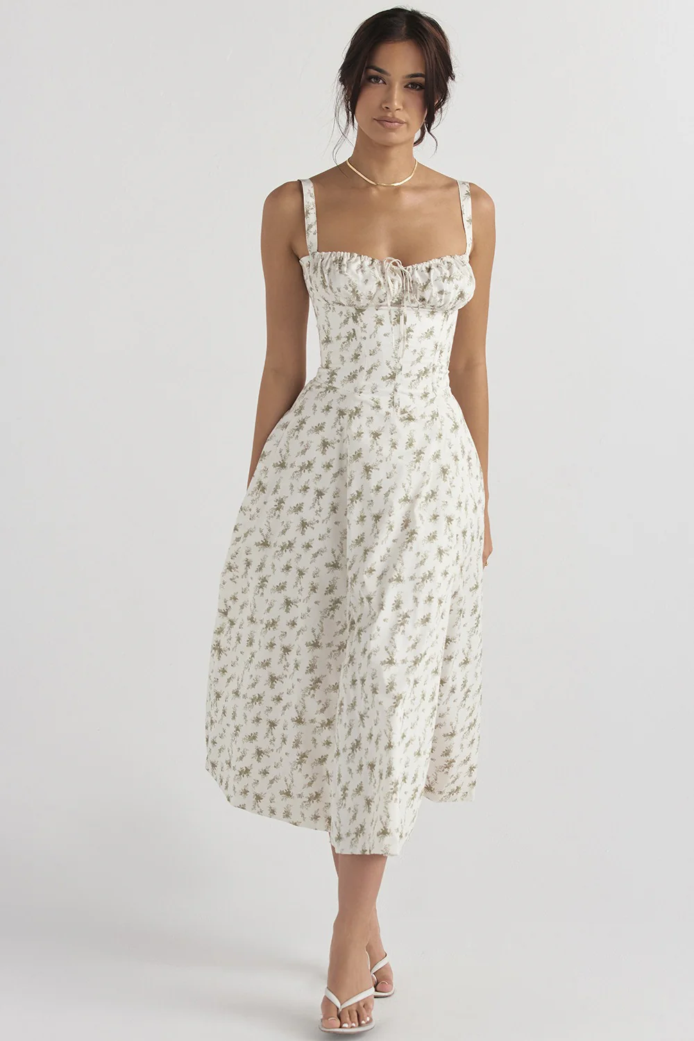Strap Slit Floral Maxi Floral Dress - Image 10
