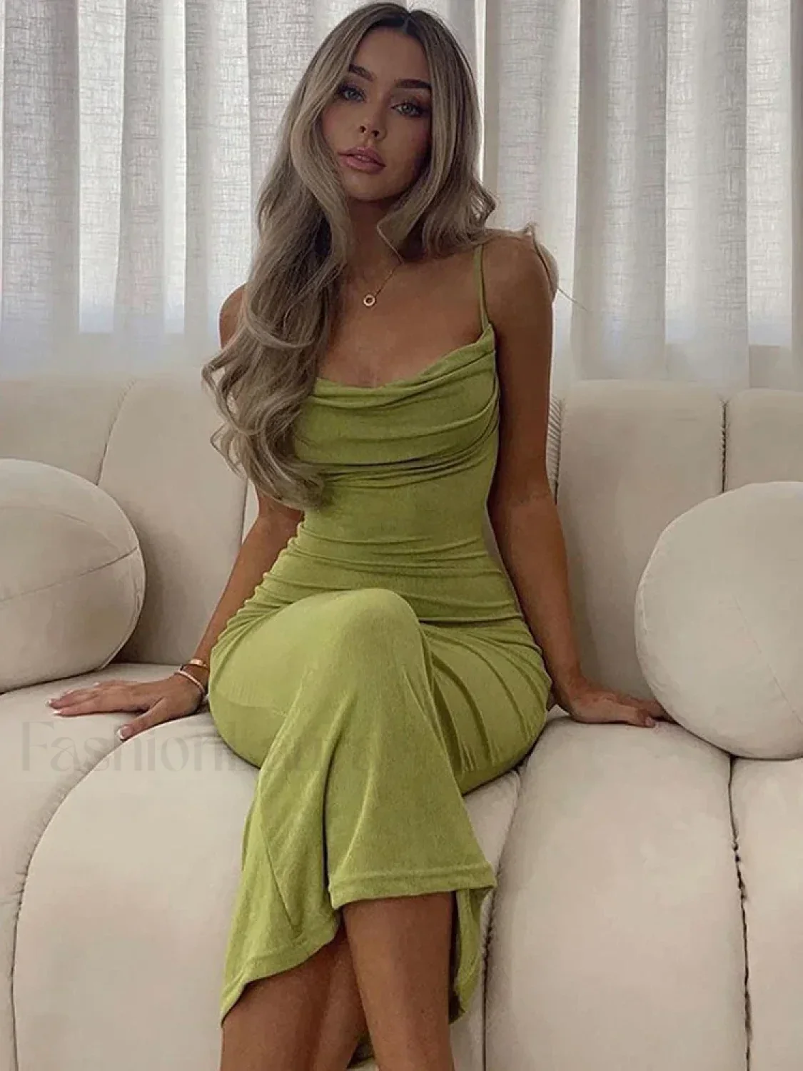 Strapless Backless Midi Dress - Image 5