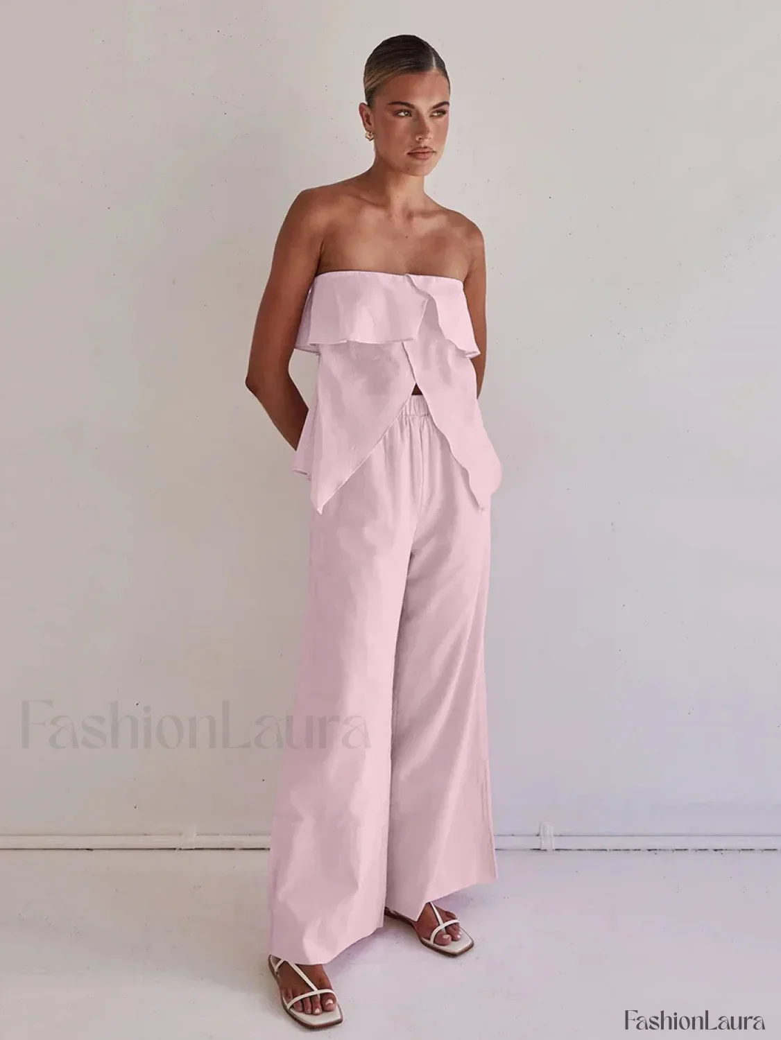 Strapless Backless Pajama Pants Two Piece Set - Image 15