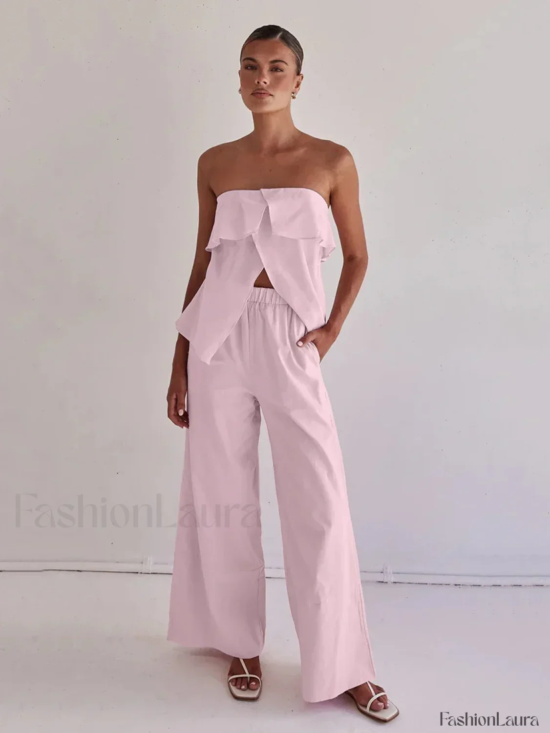 Strapless Backless Pajama Pants Two Piece Set - Image 18