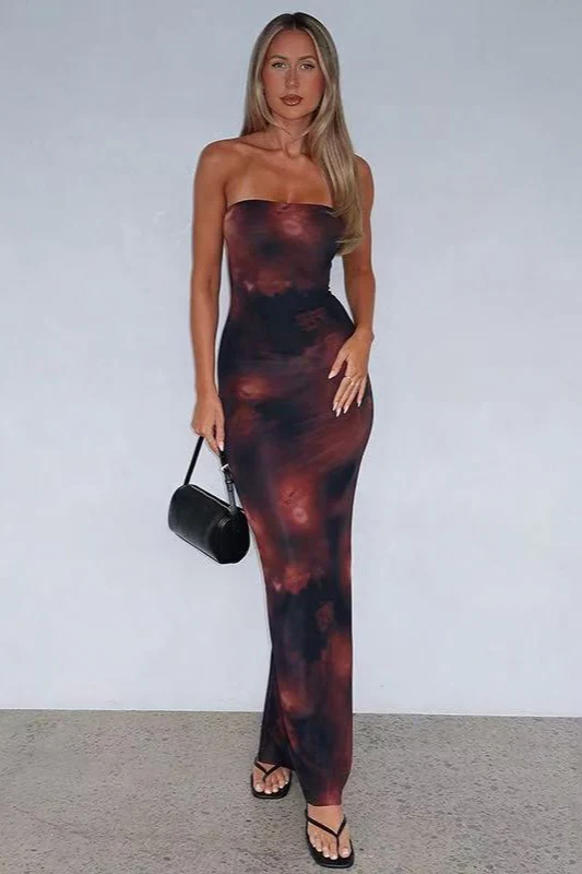 Strapless Bodycon Back Slit Vacation Dress - Image 8