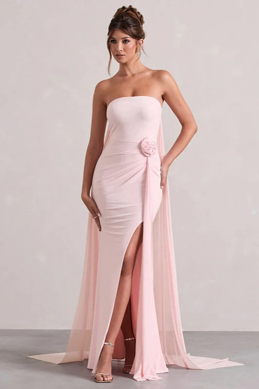 Strapless Floral Tie Maxi Dress - Image 2