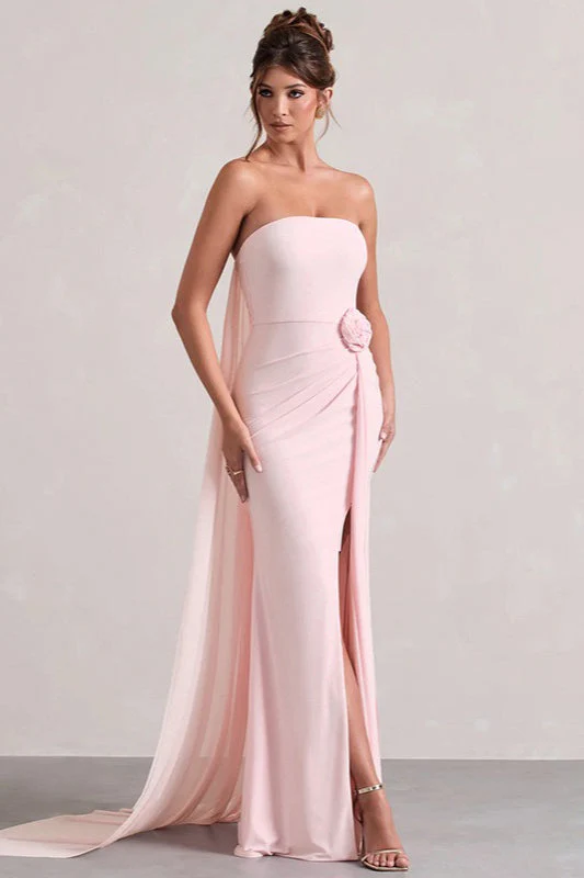 Strapless Floral Tie Maxi Dress - Image 3