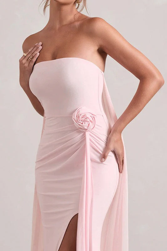 Strapless Floral Tie Maxi Dress - Image 4