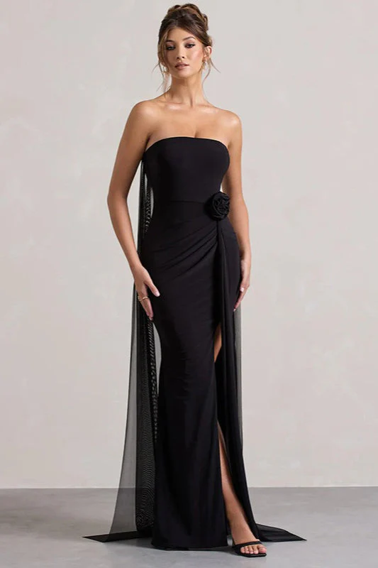 Strapless Floral Tie Maxi Dress - Image 6