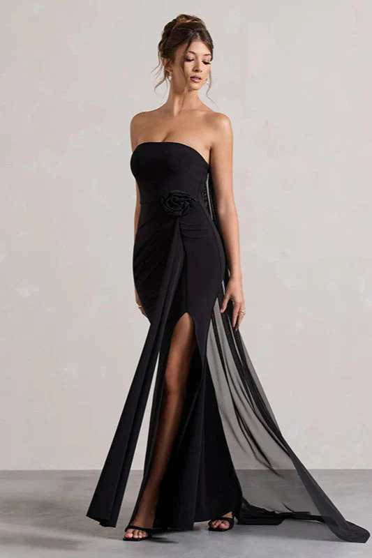 Strapless Floral Tie Maxi Dress - Image 8