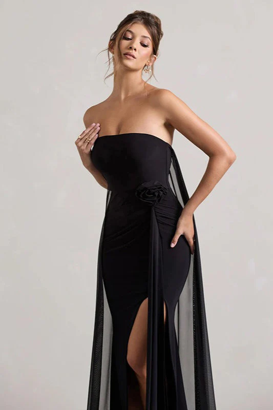 Strapless Floral Tie Maxi Dress - Image 9