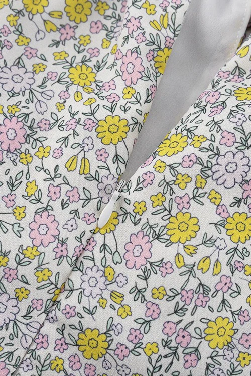 Strapless Off Shoulder Flared Floral Dress - Image 10